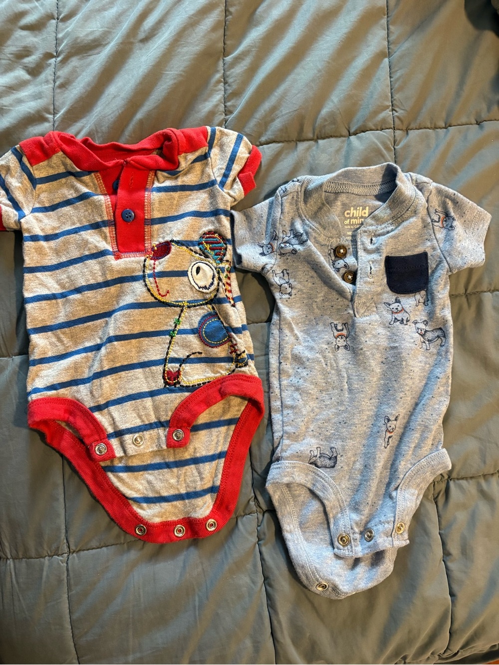 Newborn dog themed onesies